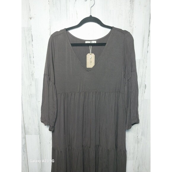 Natural Life Charlotte Knit Maxi Dress Size Medium Espresso - Picture 3 of 7
